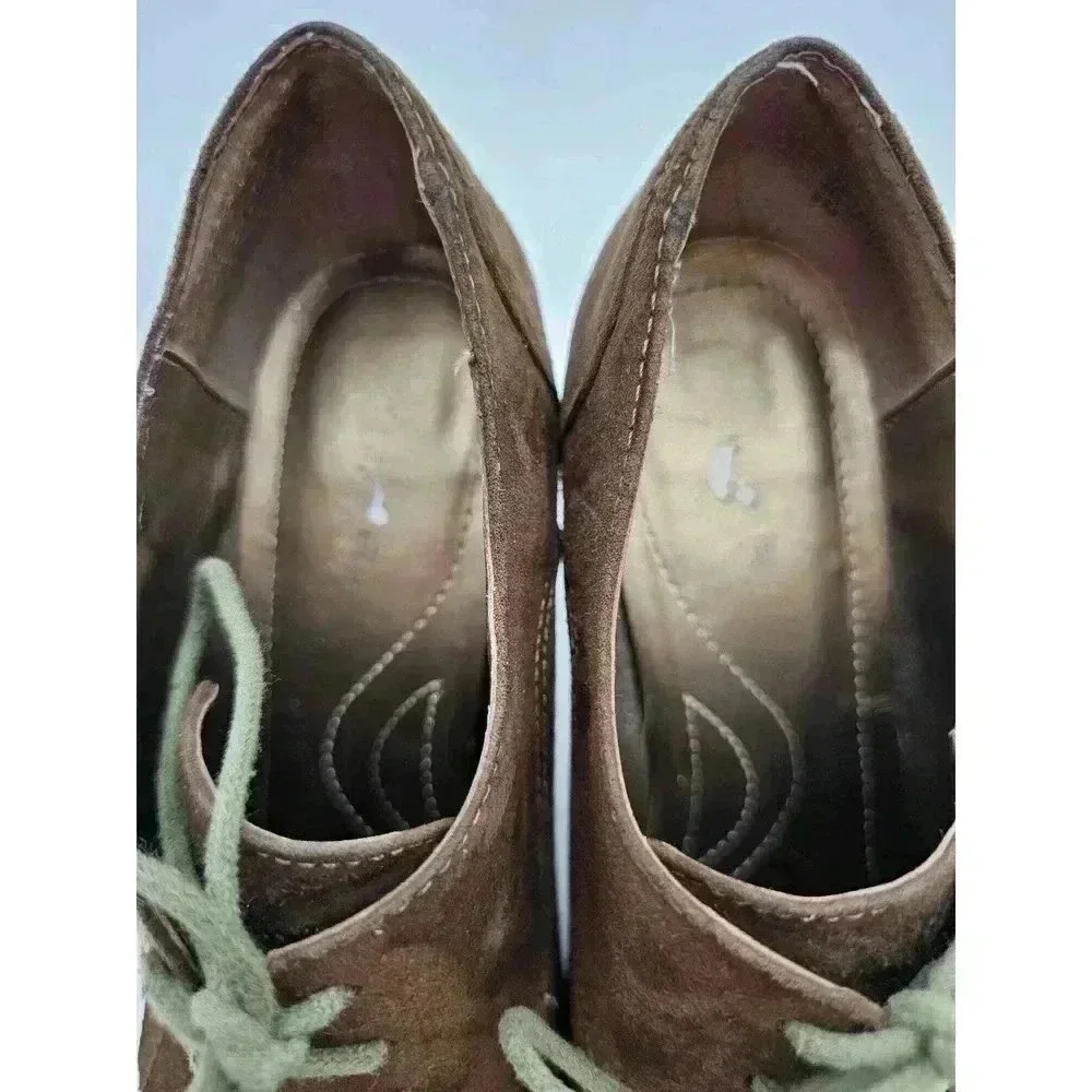 Y2K Tahari Women's Size 6 Temple Brown Oxford Lace-up Fringe Heel Booties